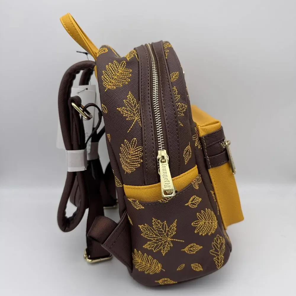 Loungefly Disney Winnie The Pooh Autumn Mini Backpack Bag Brown Yellow NEW RARE